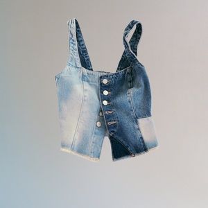 Zara Patchwork Denim Top